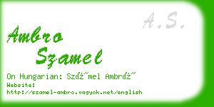 ambro szamel business card